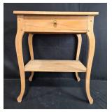 Wooden Side Table with Drawer and Shelf