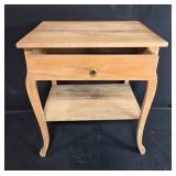 Wooden Side Table with Drawer and Shelf