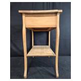 Wooden Side Table with Drawer and Shelf