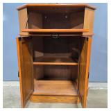 Corner Wooden Storage Cabinet with Two Shelves and Drawer