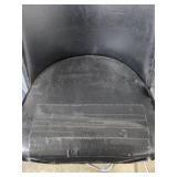 Pair of Vintage Bar Stools with Black Faux Leather Seats