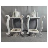 Set of 2 Vintage Metal Wine Press Candle Holders