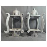 Set of 2 Vintage Metal Wine Press Candle Holders