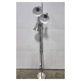 Contemporary Brushed Metal Floor Lamp with Adjustable Heads