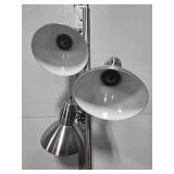 Contemporary Brushed Metal Floor Lamp with Adjustable Heads