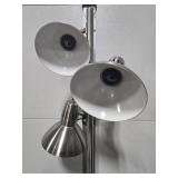 Contemporary Brushed Metal Floor Lamp with Adjustable Heads