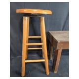 Wooden Stool and Table
