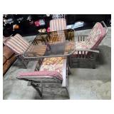 Outdoor Patio Set with Glass Table and Chairs, Includes Umbrella