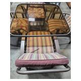 Outdoor Patio Set with Glass Table and Chairs, Includes Umbrella