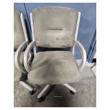 Pair of Used Swivel Office Chairs with Wooden Frames