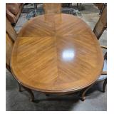 Vintage Dining Table with Chairs, Protective Pads and Extensions