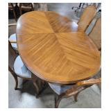 Vintage Dining Table with Chairs, Protective Pads and Extensions