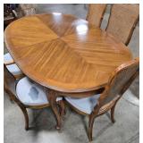 Vintage Dining Table with Chairs, Protective Pads and Extensions