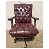 Used Executive Leather Office Chair with Nailhead Trim