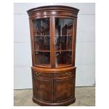 Vintage Corner Curio Cabinet with Glass Doors