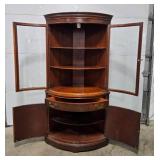 Vintage Corner Curio Cabinet with Glass Doors