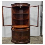 Vintage Corner Curio Cabinet with Glass Doors