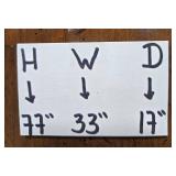 Antique Wooden Armoire with Brass Accents and Drawers