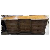 Vintage Wooden Dresser with Nine Drawers