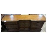 Vintage Wooden Dresser with Nine Drawers