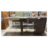 Vintage Signature Sewing Machine with Integrated Wood Cabinet