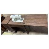 Vintage Signature Sewing Machine with Integrated Wood Cabinet