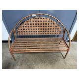 Metal Garden Bench with Decorative Backrest