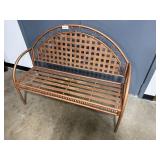 Metal Garden Bench with Decorative Backrest