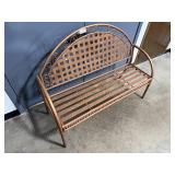 Metal Garden Bench with Decorative Backrest