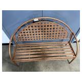 Metal Garden Bench with Decorative Backrest