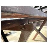 Rustic Wood Folding Table 27"H x 40"W x 24"D
