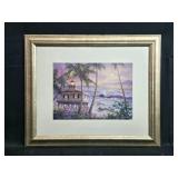 Nicky Boehme Framed Lighthouse Painting Print