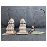 Pair of Ornate Bookends and Decorative Monkey Figurine Hook