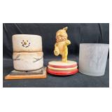 Collection of Decorative Winter Figurines and Candle Holders
