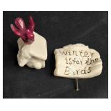 Collection of Decorative Winter Figurines and Candle Holders