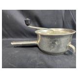 Set of Vegetable Character Figurines and Metal Saucepan