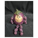 Set of Vegetable Character Figurines and Metal Saucepan