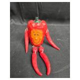 Set of Vegetable Character Figurines and Metal Saucepan