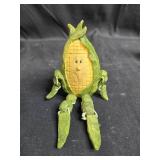 Set of Vegetable Character Figurines and Metal Saucepan