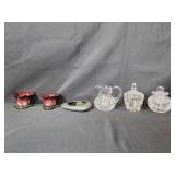 Collection of Vintage Glassware and Flower Frog