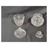 Collection of Vintage Glassware and Flower Frog