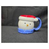 Set of Snowman Figurines: Candle Holder, Soap Dispenser, and Mug