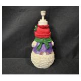 Set of Snowman Figurines: Candle Holder, Soap Dispenser, and Mug