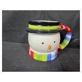 Holiday Decor Set with Snowmen Salt & Pepper, Mug & Candle Holder