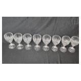 Set of 8 Crystal Wine Glasses with Ornate Design