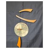 Decorative Brass and Wood Wall Hanging Gong Sculpture