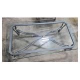 Glass Top Coffee Table with Metal Base