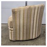 Striped Upholstered Armchair with Matching Pillow