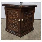 Hexagonal Wooden Corner Cabinet with Double Doors