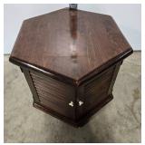 Hexagonal Wooden Corner Cabinet with Double Doors